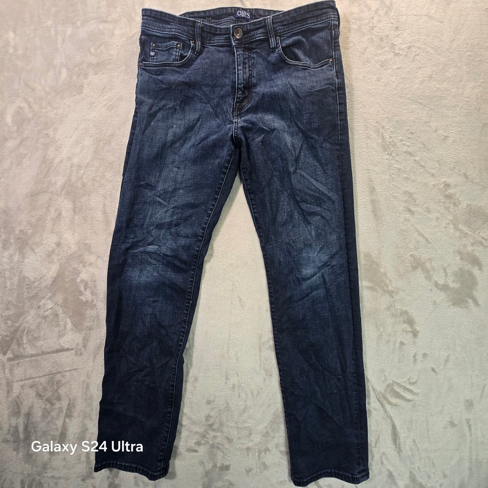 Chaps Jeans Mens 34x34 Dark Wash Slim Straight Stretch Denim Pants